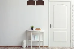 Bürolampen|Wohnzimmerlampen*Belis Deckenlampe Stoff blendarm Schwarz Braun Weiß E27 70 cm