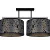 Belis Deckenlampe Stoff blendarm Schwarz Grau Muster 70 cm< Bürolampen|Wohnzimmerlampen