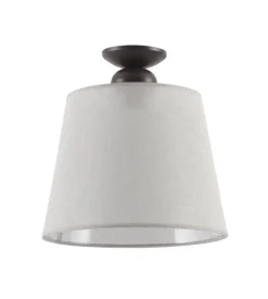 Deckenleuchten|Schlafzimmer Lampen*Jupiter Deckenlampe Stoff Grau Ø38cm LOCOLA Deckenleuchte