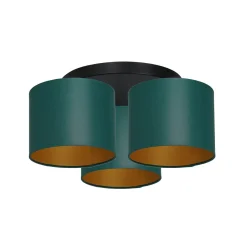 Luminex Deckenlampe Stoff Metall Petrol Gold Ø45 cm blendarm< Deckenleuchten|Flurlampen