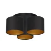Luminex Deckenlampe Stoff Metall Schwarz Gold Ø45 cm blendarm< Deckenleuchten|Flurlampen