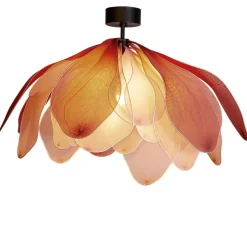 Deckenleuchten|Wohnzimmerlampen*By Rydéns Deckenlampe Stoff Metall 80 cm breit biegsam Rosa E27