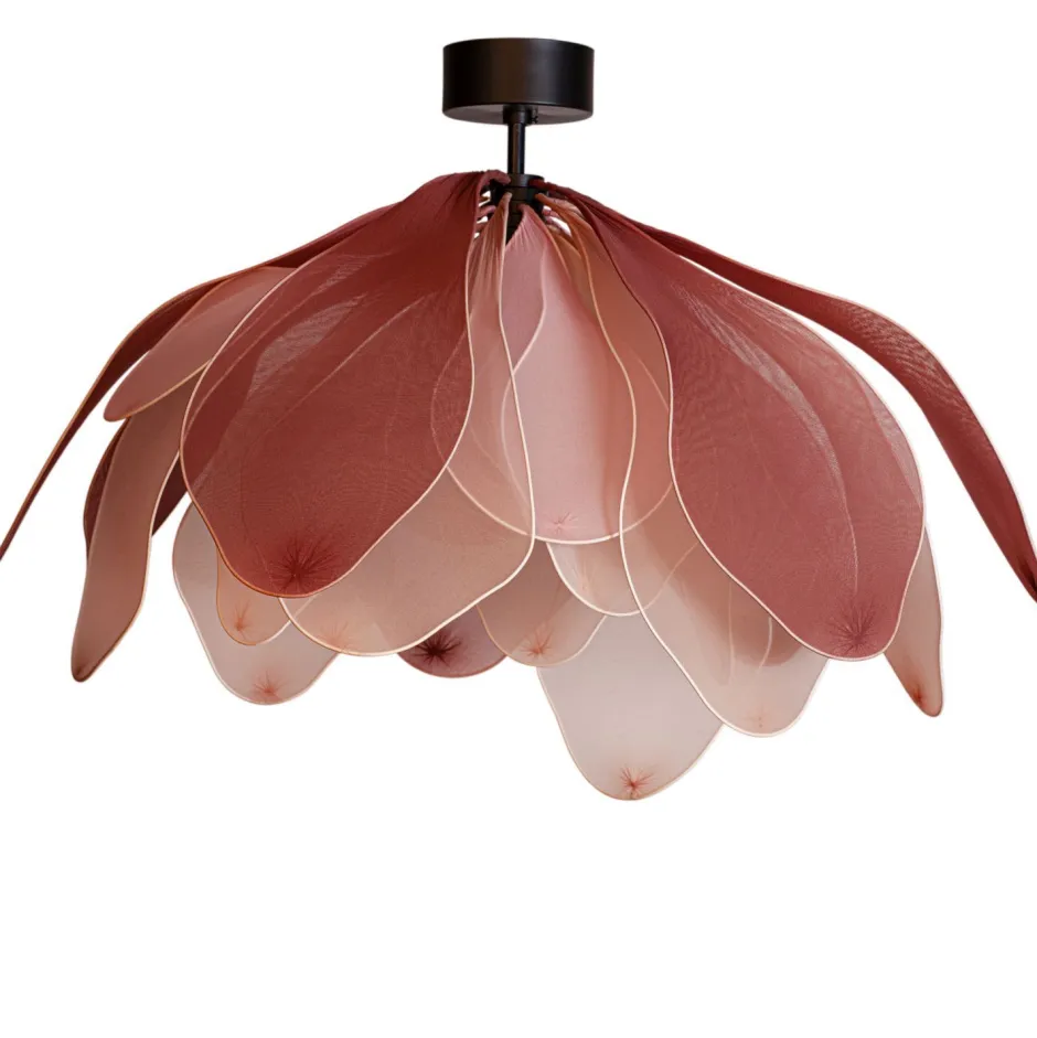 Deckenleuchten|Wohnzimmerlampen*By Rydéns Deckenlampe Stoff Metall 80 cm breit biegsam Rosa E27