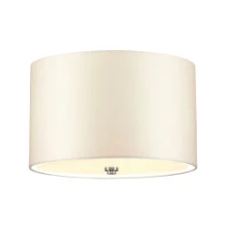 Deckenleuchten|Flurlampen*Elstead Deckenlampe Stoff rund Ø36cm Creme Chrom Modern VARINDA