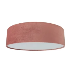 Wohnzimmerlampen|Schlafzimmer Lampen*Searchlight Deckenlampe Stoff Samt rund Ø 38 cm H: 10 cm Rosa 2x E27