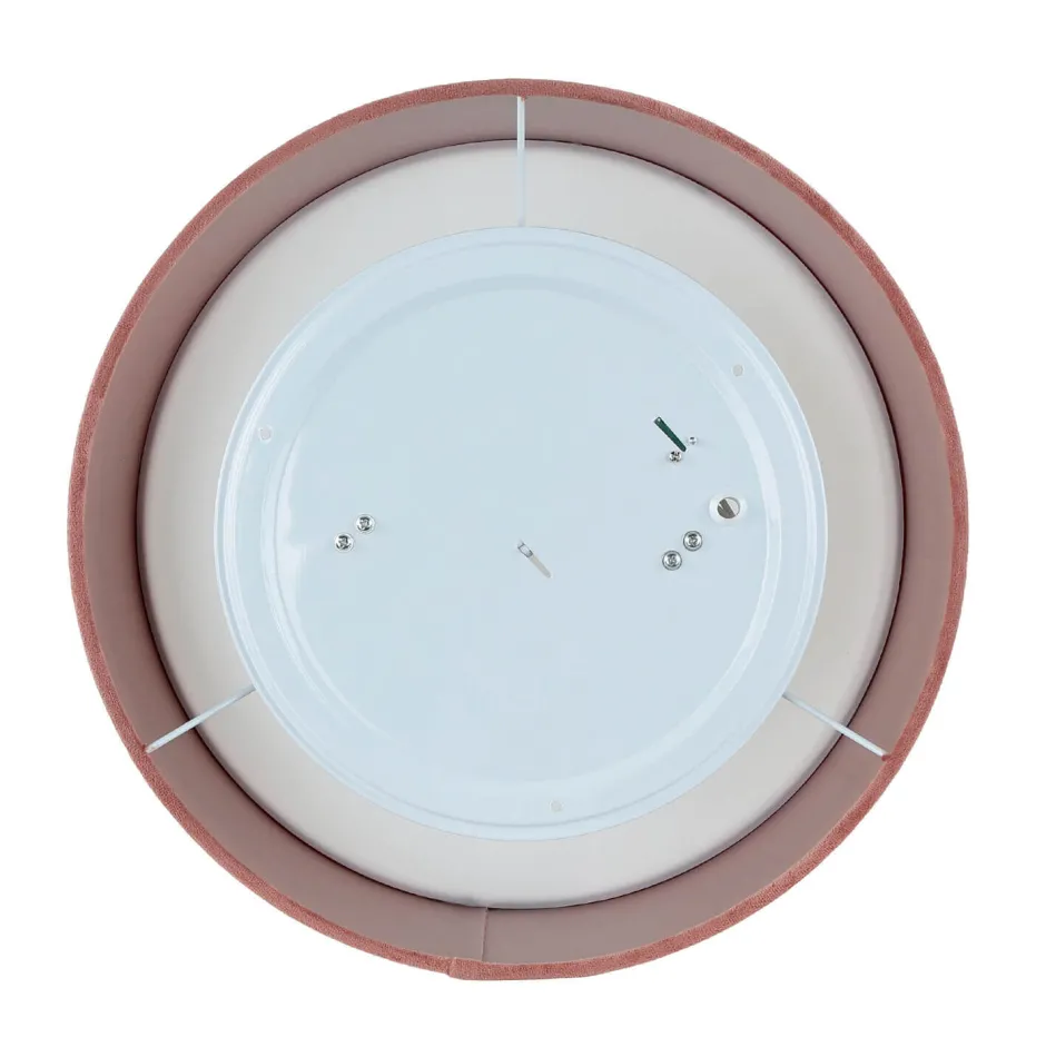 Wohnzimmerlampen|Schlafzimmer Lampen*Searchlight Deckenlampe Stoff Samt rund Ø 38 cm H: 10 cm Rosa 2x E27