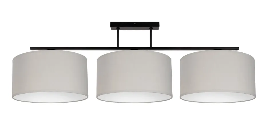 Belis Deckenlampe Stoff Schwarz Grau Weiß E27 100 cm< Bürolampen|Wohnzimmerlampen