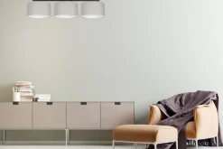 Belis Deckenlampe Stoff Schwarz Grau Weiß E27 100 cm< Bürolampen|Wohnzimmerlampen