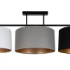 Belis Deckenlampe Stoff Weiß Graphit Schwarz E27 100 cm lang< Bürolampen|Wohnzimmerlampen