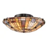 Deckenleuchten|Flurlampen*Elstead Deckenlampe Tiffany Stil rund Ø 40,7 cm Metall Glas 2x E27