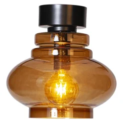 By Rydéns Deckenlampe Vintage Metall Rauchglas B: 30 cm in Silber Cognac< Deckenleuchten|Wohnzimmerlampen