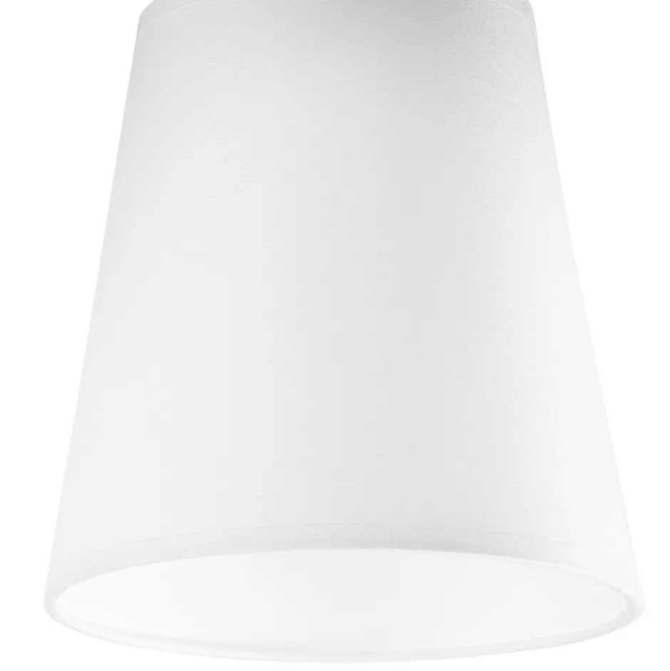 Lamkur Deckenlampe Weiß Ø 15 cm H: 21 cm klein Stoff Holz Modern< Deckenleuchten|Flurlampen