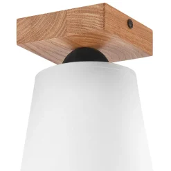 Lamkur Deckenlampe Weiß Ø 15 cm H: 21 cm klein Stoff Holz Modern< Deckenleuchten|Flurlampen