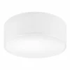 Lamkur Deckenlampe Weiß Ø 35 cm rund flach Stoff blendarm E27< Deckenleuchten|Flurlampen
