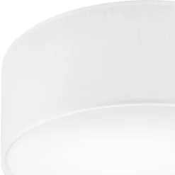 Lamkur Deckenlampe Weiß Ø 35 cm rund flach Stoff blendarm E27< Deckenleuchten|Flurlampen