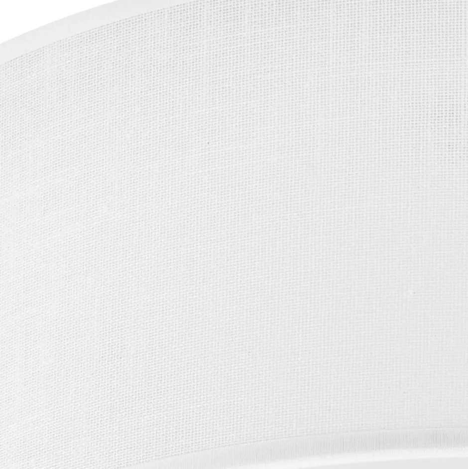 Lamkur Deckenlampe Weiß Ø 35 cm rund flach Stoff blendarm E27< Deckenleuchten|Flurlampen