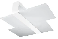 Deckenleuchten|Flurlampen*Sollux Deckenlampe Weiß Glas Metall flach blendarm 2x E27