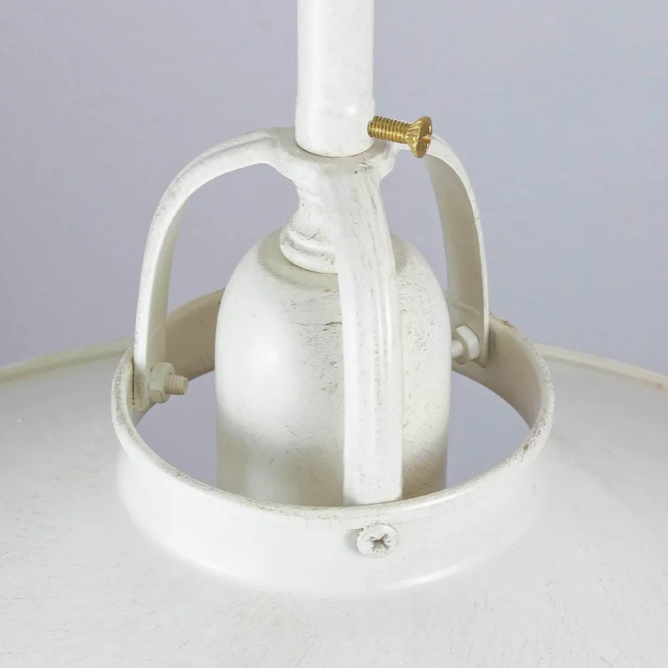 Deckenleuchten|Esszimmer Lampen*Giovanni Battista Deckenlampe Weiß Gold Shabby Chic aus Echt-Messing