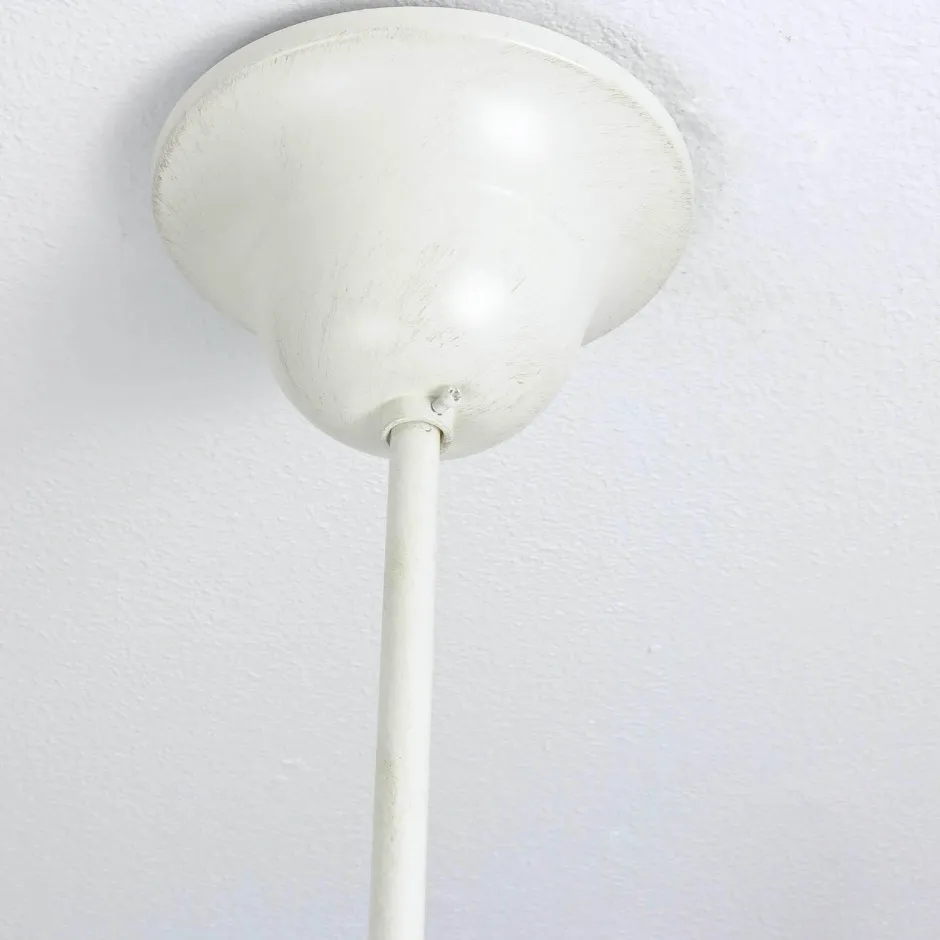 Deckenleuchten|Esszimmer Lampen*Giovanni Battista Deckenlampe Weiß Gold Shabby Chic aus Echt-Messing