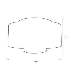 Deckenleuchten|Flurlampen*Luminex Deckenlampe Weiß Gold Stoff Metall E27 Ø45 cm blendarm