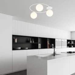 Emibig Deckenlampe Weiß H: 20 cm Ø 47 cm 3-flammig< Deckenleuchten|Flurlampen