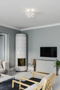 Deckenleuchten|Flurlampen*By Rydéns Deckenlampe Weiß matt B: 30 cm 3-flammig G9 Metall Glas