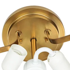 Elstead Deckenlampe Weiß Messing antik Jugendstil blendarm< Glaslampen|Jugendstil Lampen