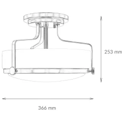 Elstead Deckenlampe Weiß Messing antik Jugendstil blendarm< Glaslampen|Jugendstil Lampen