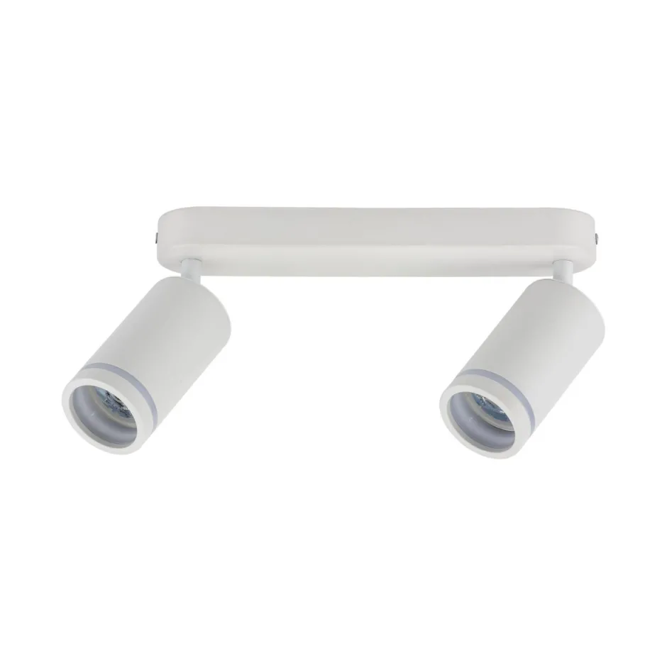 TK Lighting Deckenlampe Weiß Metall 43,5cm verstellbar 2-flammig GU10< Spots|Badezimmer Lampe