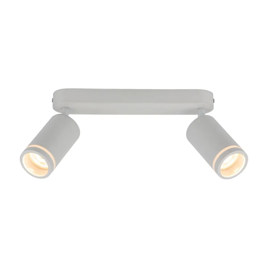 TK Lighting Deckenlampe Weiß Metall 43,5cm verstellbar 2-flammig GU10< Spots|Badezimmer Lampe