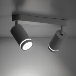 TK Lighting Deckenlampe Weiß Metall 43,5cm verstellbar 2-flammig GU10< Spots|Badezimmer Lampe