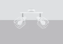 Deckenleuchten|Spots*Sollux Deckenlampe Weiß Metall 2-flammig B: 27 cm Retro