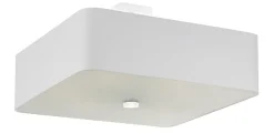 Deckenleuchten|Flurlampen*Sollux Deckenlampe Weiß quadratisch B: 45 cm Stoff Glas 5x E27