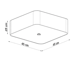 Deckenleuchten|Flurlampen*Sollux Deckenlampe Weiß quadratisch B: 45 cm Stoff Glas 5x E27