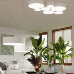 Sollux Deckenlampe Weiß rund Ø 55 cm 4x E27 blendarm Modern< Deckenleuchten|Flurlampen