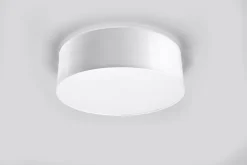 Deckenleuchten|Flurlampen*Sollux Deckenlampe Weiß rund flach Ø 25 cm blendarm E27