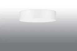 Sollux Deckenlampe Weiß Stoff Glas Ø 50 cm rund blendarm 5x E27< Deckenleuchten|Flurlampen