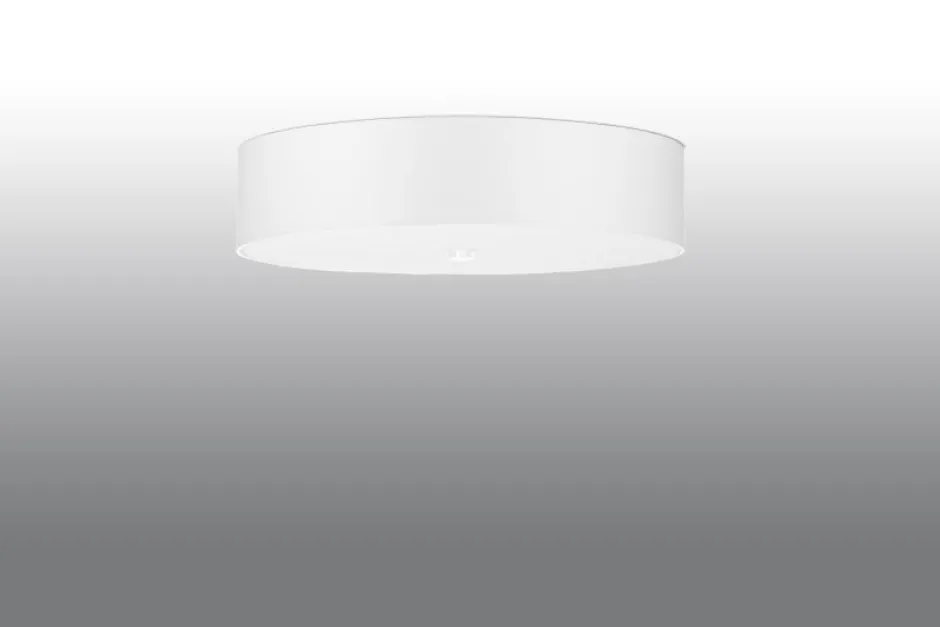 Sollux Deckenlampe Weiß Stoff Glas Ø 50 cm rund blendarm 5x E27< Deckenleuchten|Flurlampen