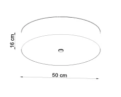 Sollux Deckenlampe Weiß Stoff Glas Ø 50 cm rund blendarm 5x E27< Deckenleuchten|Flurlampen