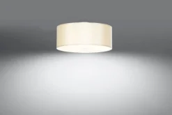 Sollux Deckenlampe Weiß Stoff Glas Ø 30 cm rund blendarm 3x E27< Deckenleuchten|Flurlampen