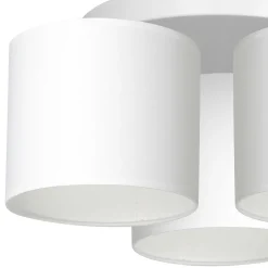 Luminex Deckenlampe Weiß Stoff Metall E27 rund Ø45 cm blendarm< Deckenleuchten|Flurlampen