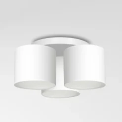 Luminex Deckenlampe Weiß Stoff Metall E27 rund Ø45 cm blendarm< Deckenleuchten|Flurlampen