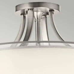 Elstead Deckenlampe Weiß Zinn antik Glas Leinen Metall CANELADO< Deckenleuchten|Bürolampen