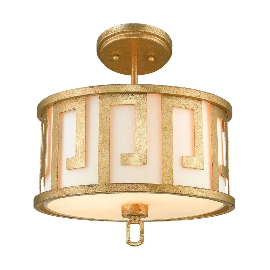 Deckenleuchten|Stofflampen*Elstead Deckenleuchte AIROSO Gold kürzbar Vintage Design