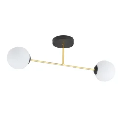 Emibig Deckenleuchte ALOISIO in Schwarz Weiß Gold 55 cm lang< Deckenleuchten|Flurlampen