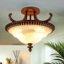 Elstead Deckenleuchte ANABELL 1 Braun Wohnzimmer Lampe< Glaslampen|Designerlampen