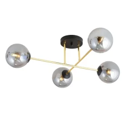 Emibig Deckenleuchte ANNETTA Metall Rauchglas Kugel Schirme< Deckenleuchten|Flurlampen