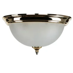 Lido Deckenleuchte Antik in Messing Creme Wohnzimmer< Deckenleuchten|Flurlampen