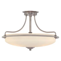 Wohnzimmerlampen|Designerlampen*Elstead Deckenleuchte ASPERO in Chrom Creme 3-flmg Lampe