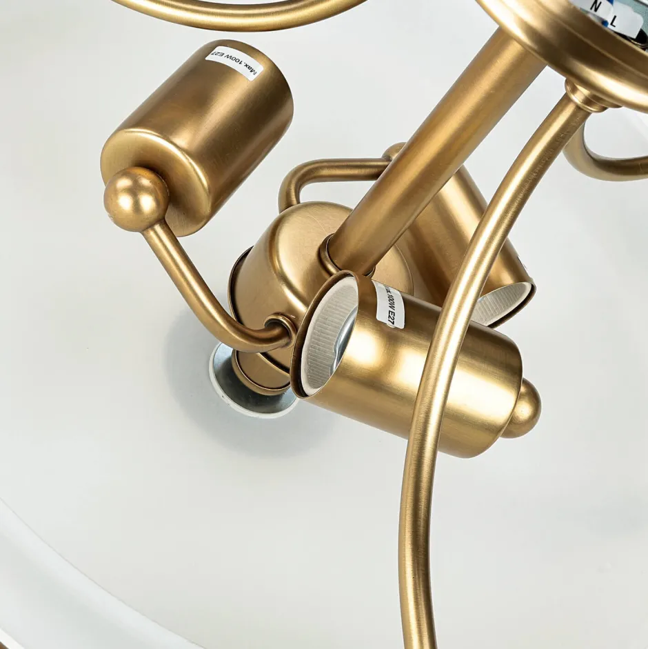 Elstead Deckenleuchte ASPERO Messing Jugendstil Lampe< Glaslampen|Jugendstil Lampen